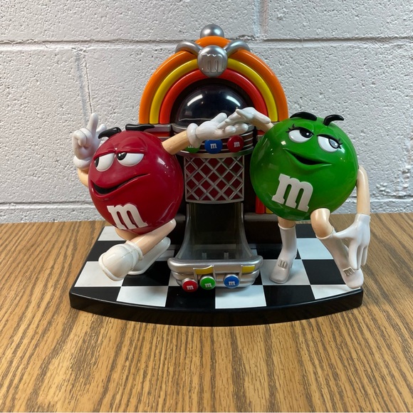 M&M’s Candy Dispenser collectable m&m Jukebox Green m&m and Red m&m Vintage - Picture 4 of 5